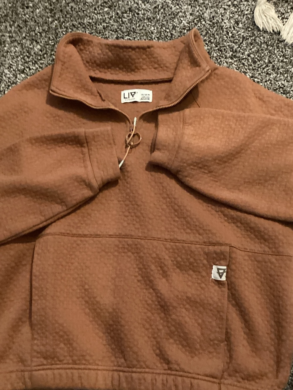 Women’s Rust Brown Half-Zip Fleece Pullover
